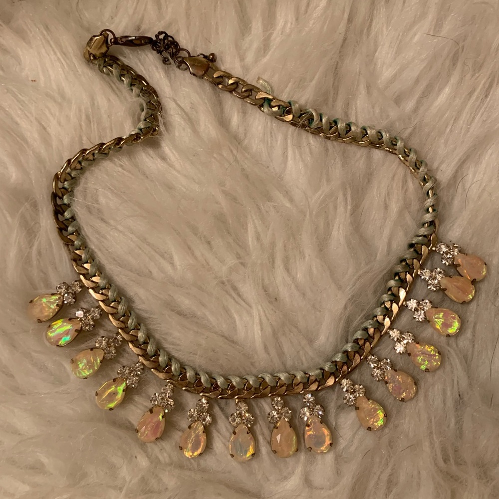 Opal collar style gem necklace
